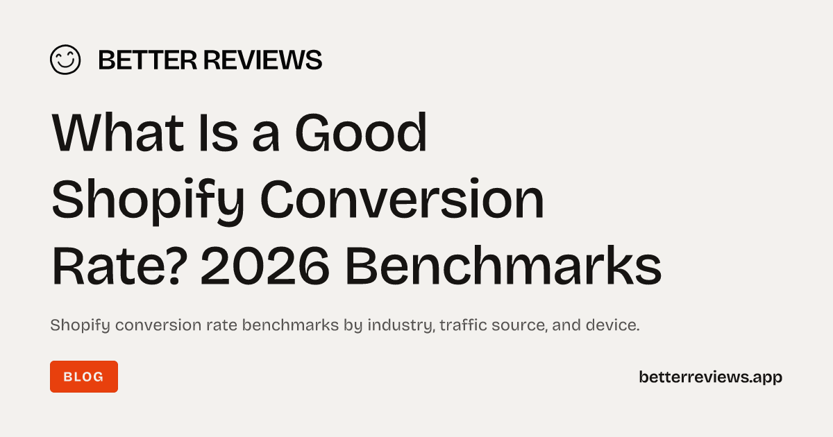 What Is a Good Shopify Conversion Rate? 2026 Benchmarks - BetterReviews